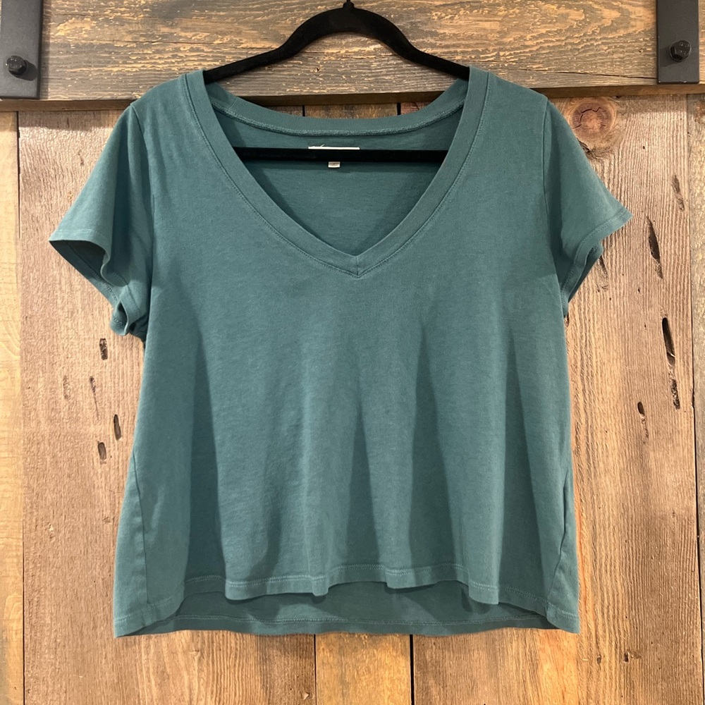 Madewell green V-Neck Tee Small